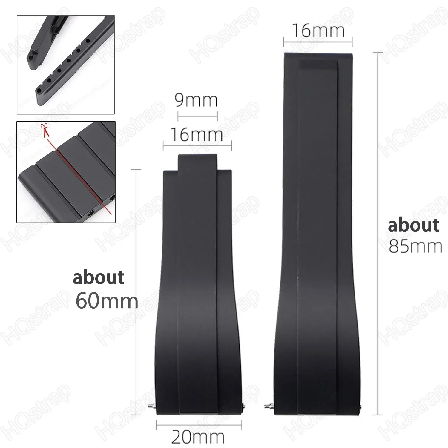 20MM RUBBER STRAP BAND FITS FOR ROLEX DATEJUST SUB GMT DAYTONA REPLACEMENT