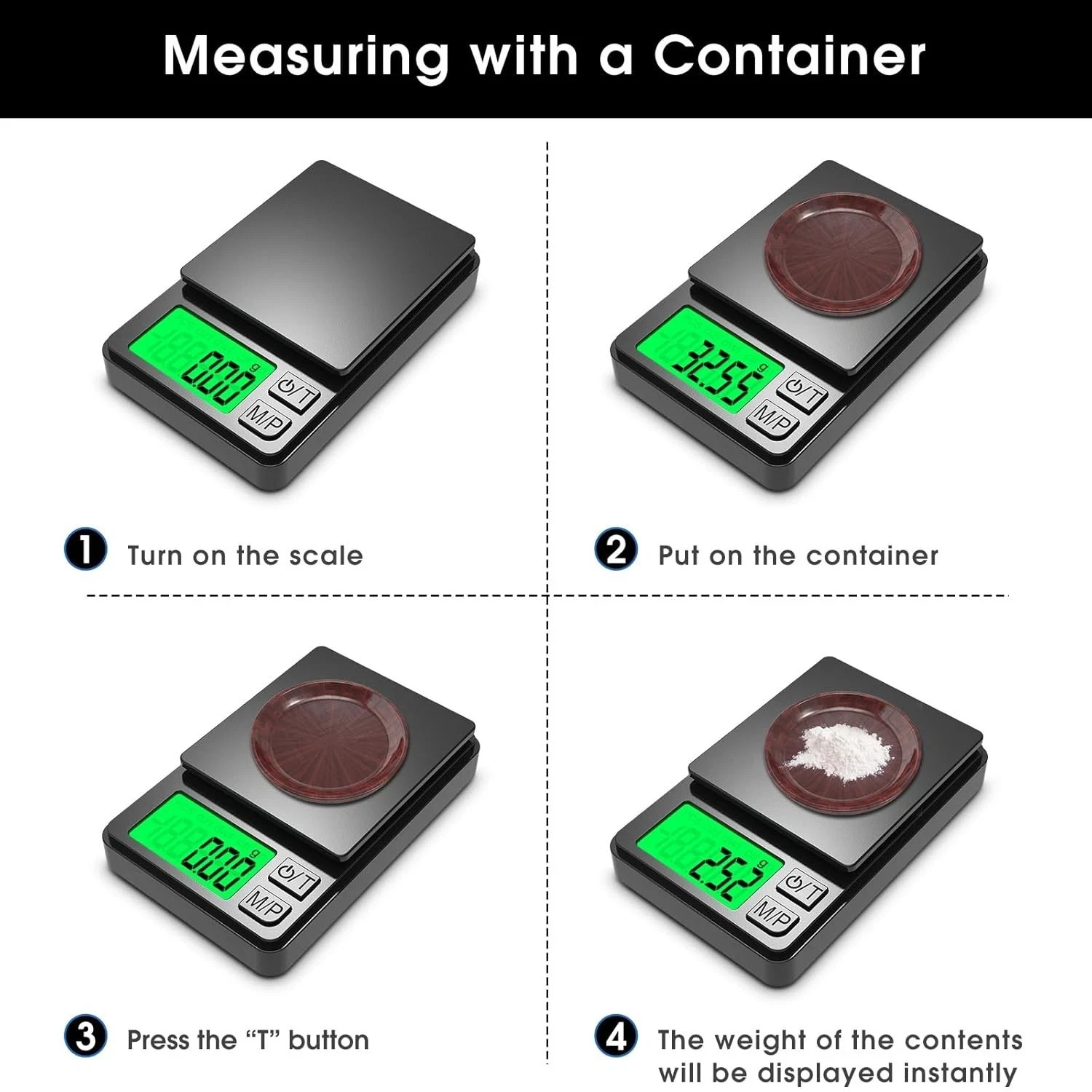 Pocket Scale, 1000G X 0.01G Precision Gram Scale, Small Digital Scale Grams Ounc