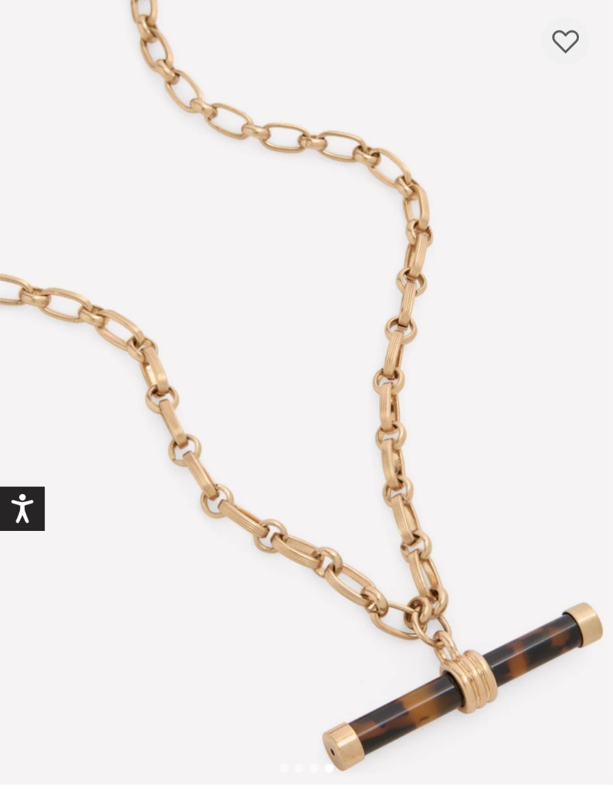 😍 BODEN Tortoise Gold Chain Link T-bar Necklace – NEW!