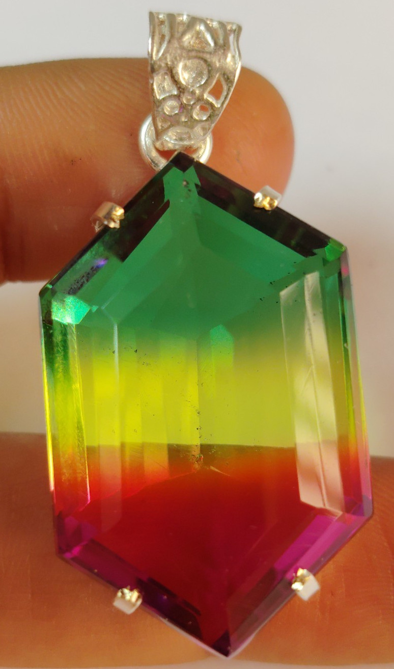 AAA+ 98.90 Ct. Fancy Cut Large Ametrine 925 Silver Pendant Gift for Women/Her