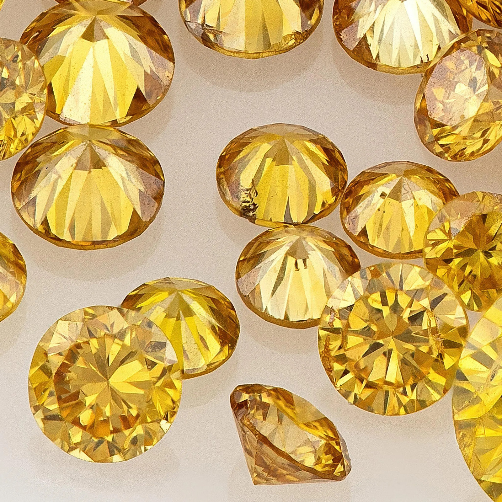 Natural Fancy Vivid Orangy Golden Yellow Diamond Melee, 0.50ct, 1.3mm-1.8mm