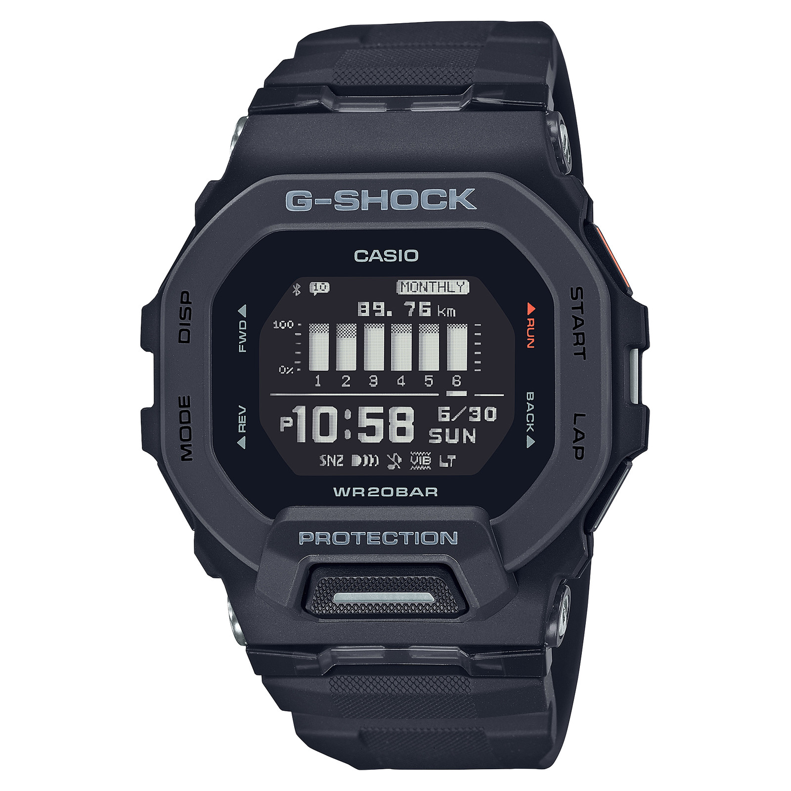 Casio GBD-200-1 Men’s G-Squad Digital Smartphone Link Quartz Watch, Black