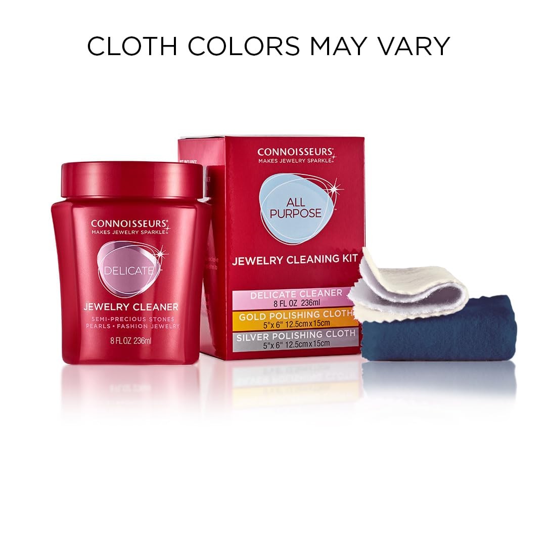 All-Purpose Cleaning Kit | Includes Delicate Jewelry Cleaner Solution and 2 Pol