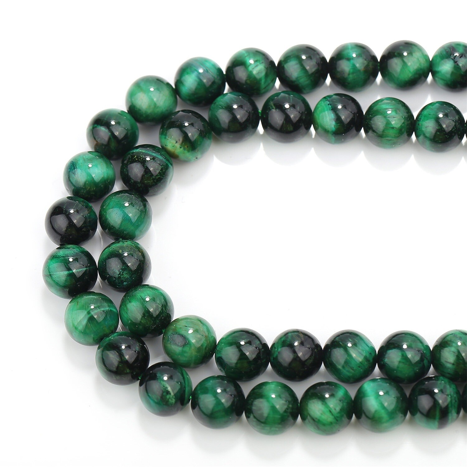 Green Tiger Eye Smooth Round Beads 4mm 6mm 8mm 10mm 12mm 14mm 15.5″ Strand