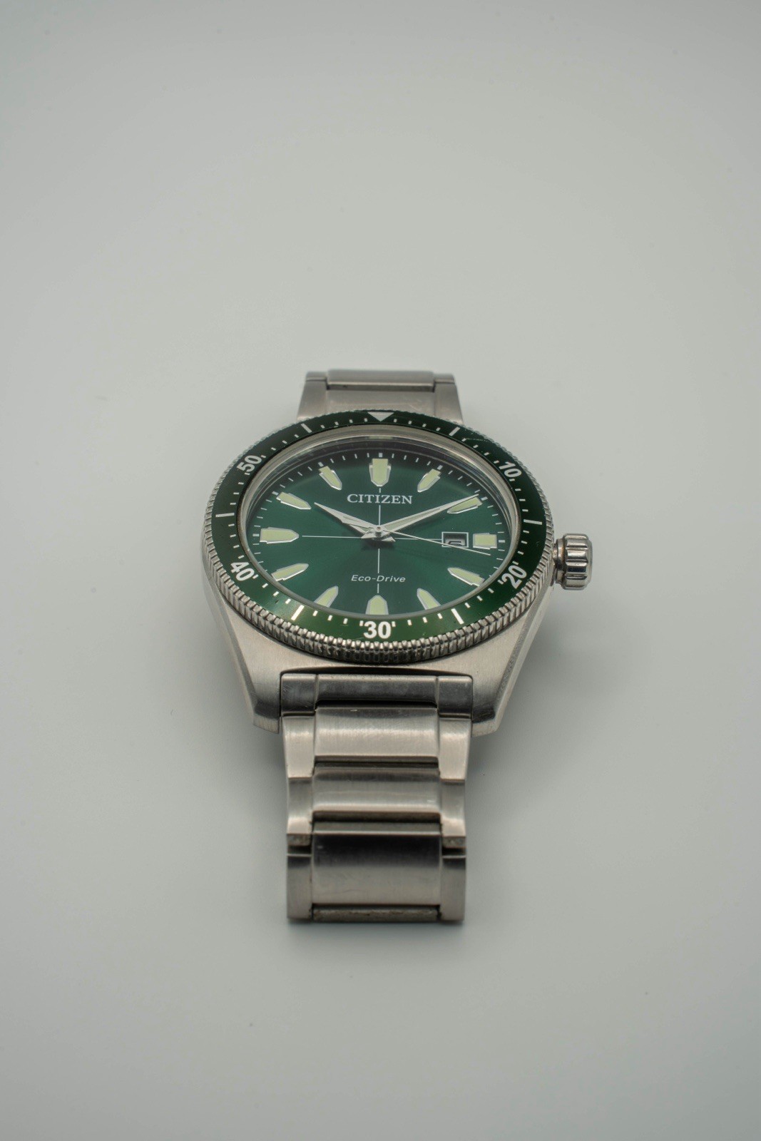 Citizen Eco-Drive Vintage Brycen – Green Dial Stainless Steel (Retails $425)