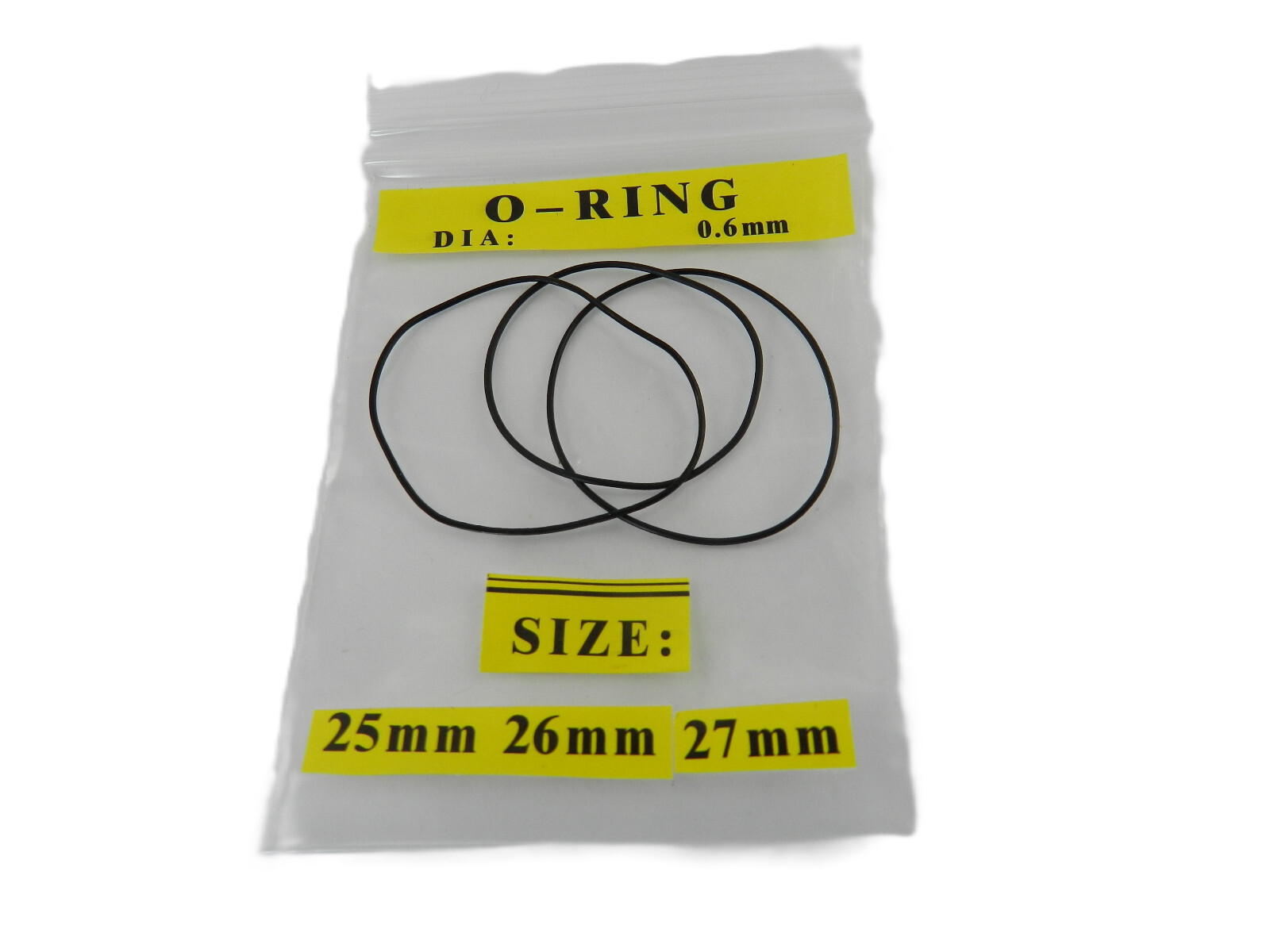 Rubber Watch Case Back O Ring Round Gasket 25mm-26mm-27mm Thick 0.6mm
