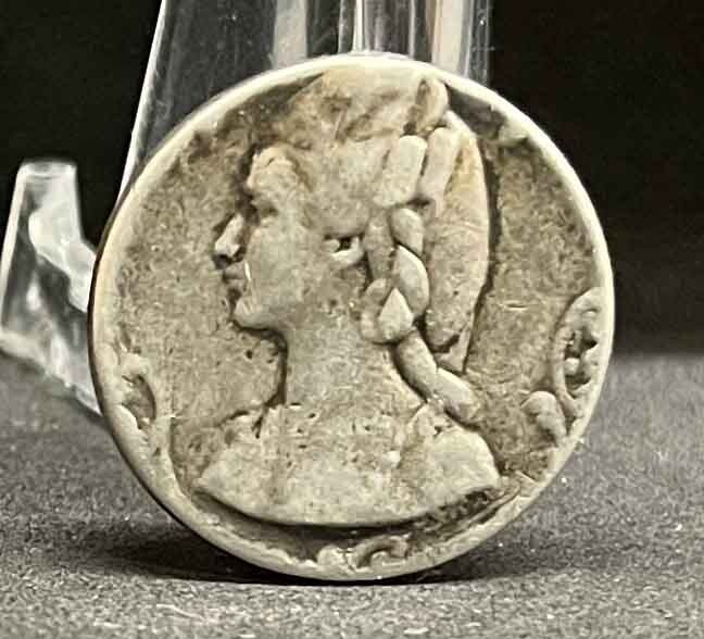 France 1920´ Art Nouveau Beauty lady and monogram design silver medal