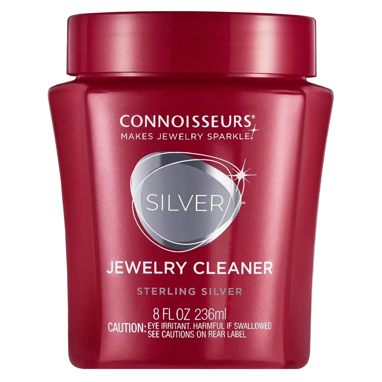 Connoisseurs Silver Jewelry Cleaner Liquid Deep Clean Shine, 8 oz Red Bottle