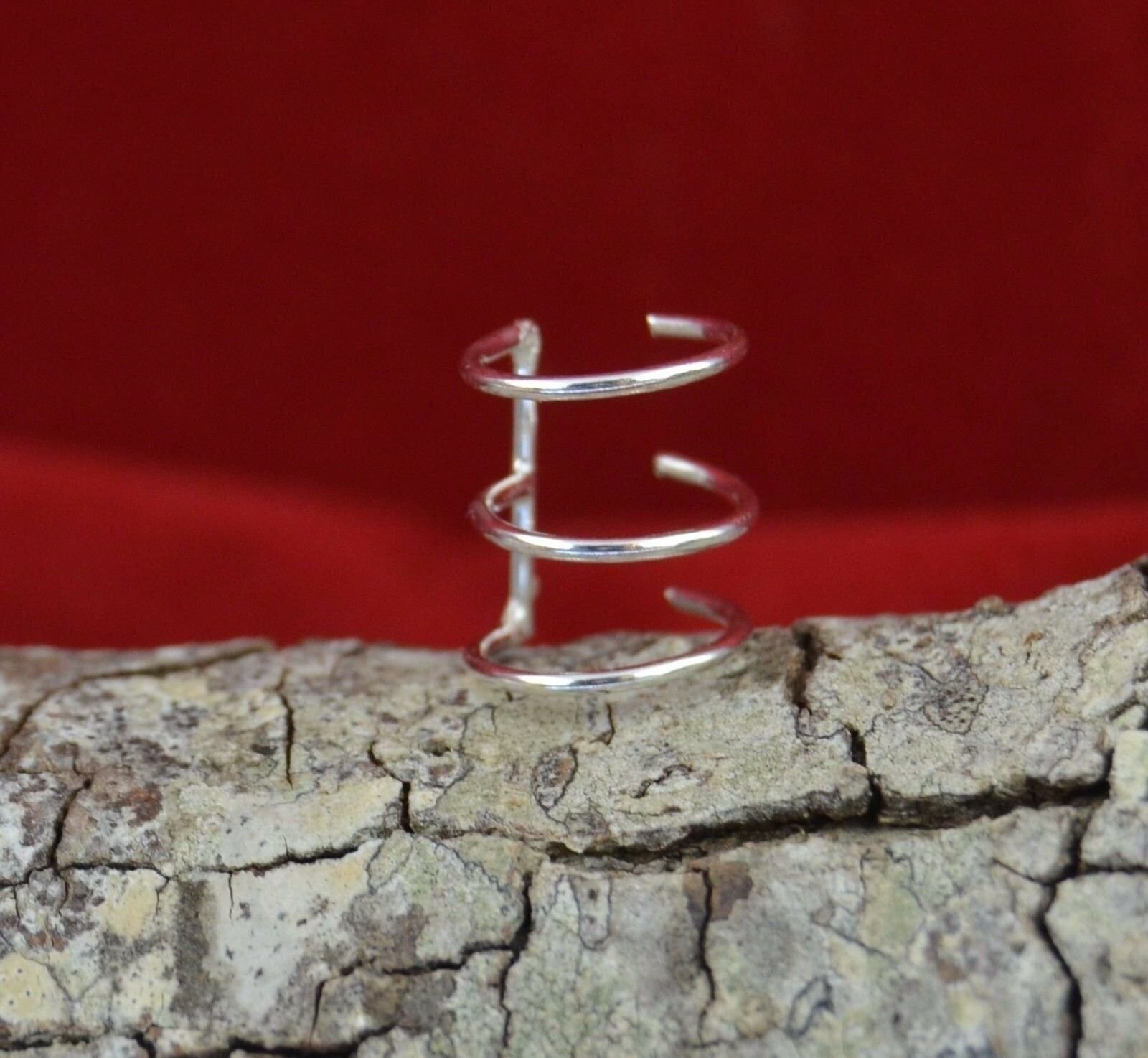 Sterling silver three wire ear cuff