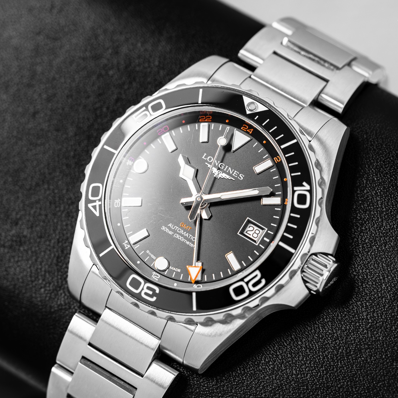 Longines HydroConquest Black Unisex Adults Watch – L3.790.4.56.6