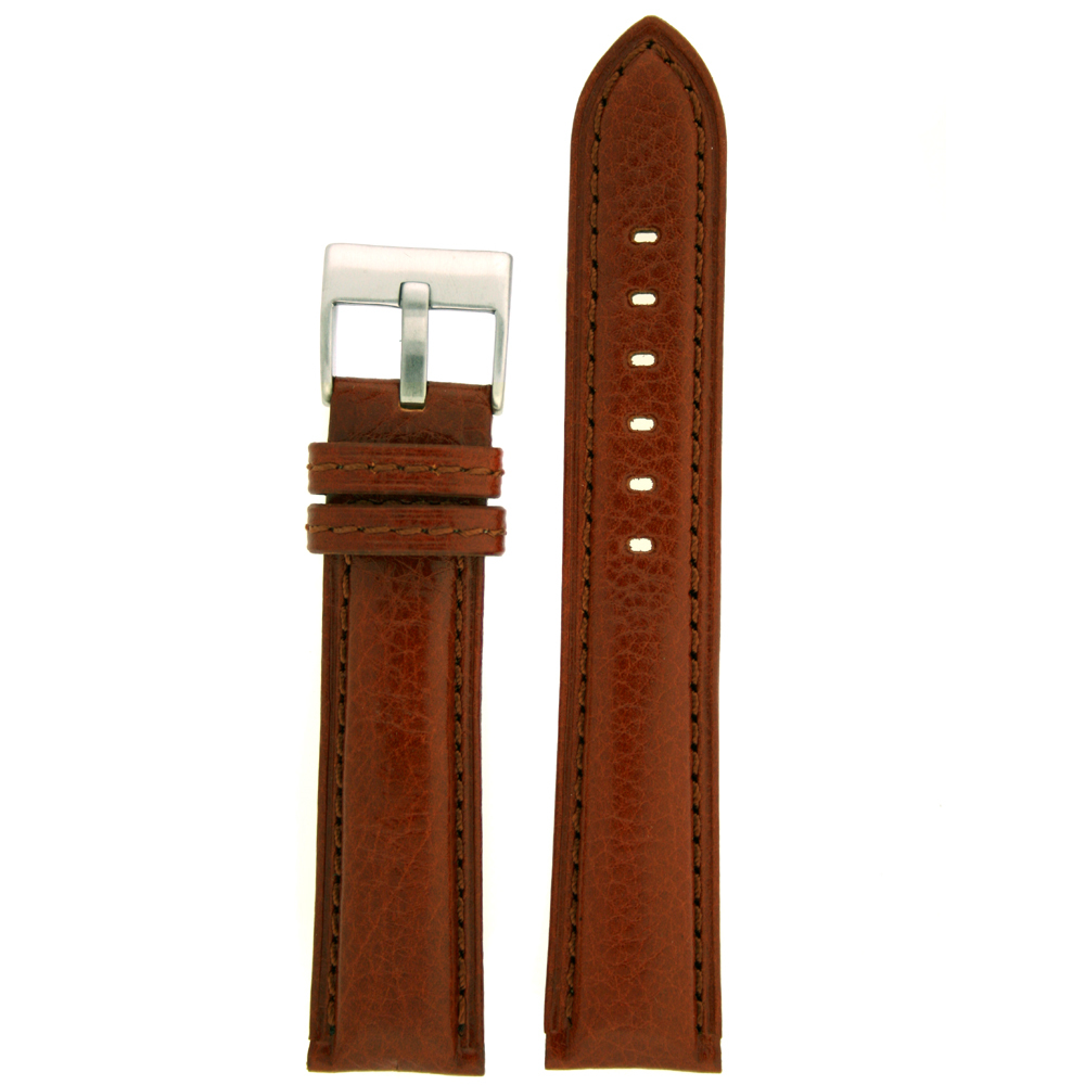 Strap Extra Thick Padded Watch Band Leather Brown Mens 18mm – 26mm