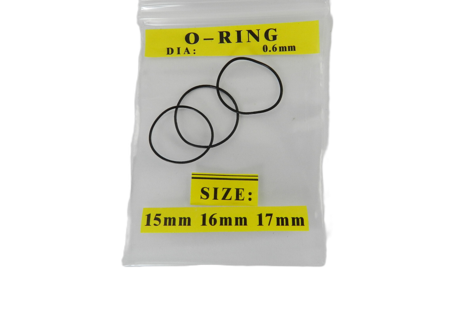 Rubber Watch Case Back O Ring Round Gasket 15mm-16mm-17mm Thick 0.6mm
