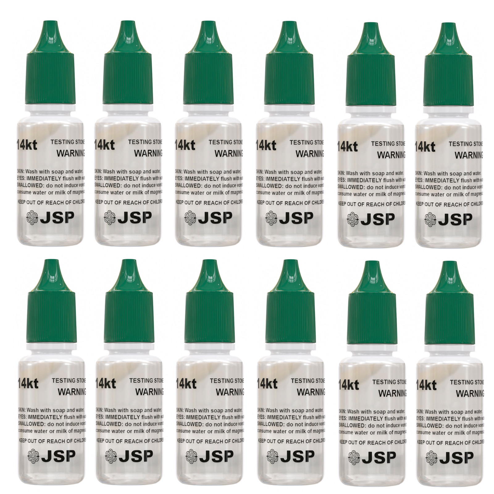 JSP® 14K Gold Testing Acid Solution – Yellow & White Gold Tester | 12-PK