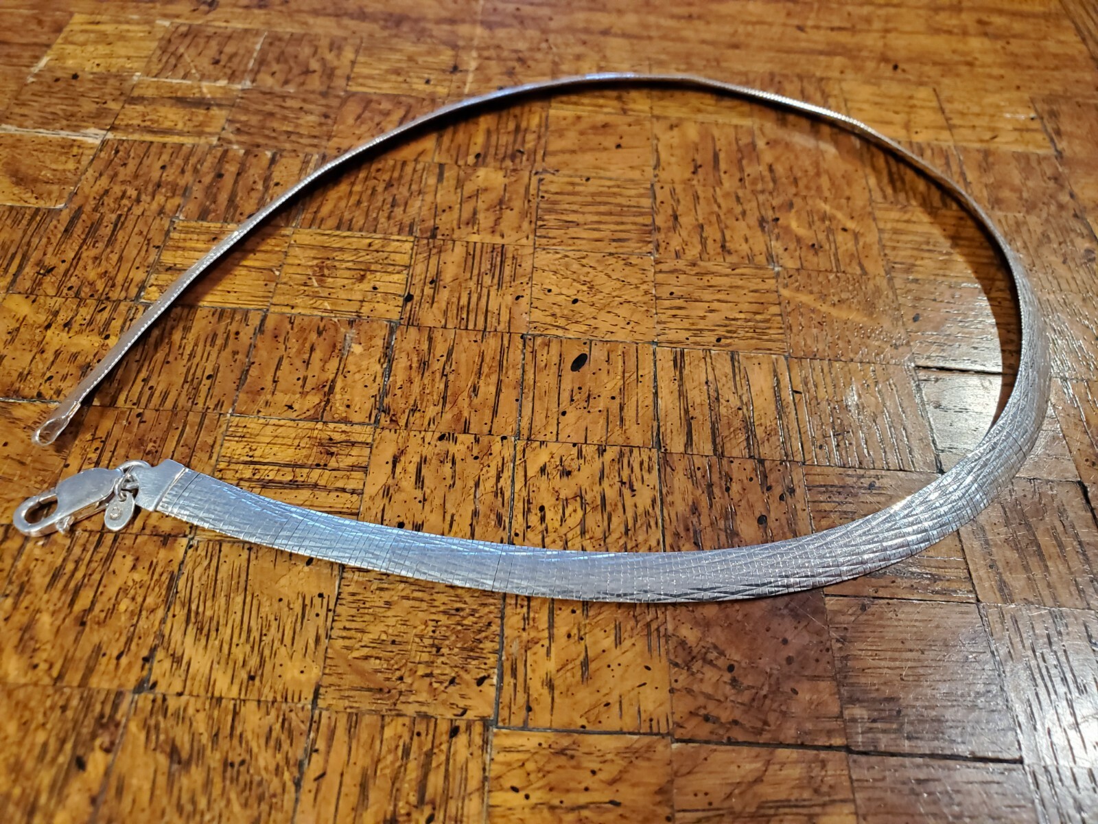 950 Silver Milor Italy Fine Sterling Chain Reversible 28.5 Grams Necklace 18”