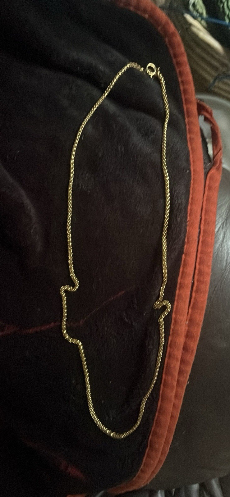 Gold-Tone Rope Chain Necklace, Spring Ring Closure, No Stone
