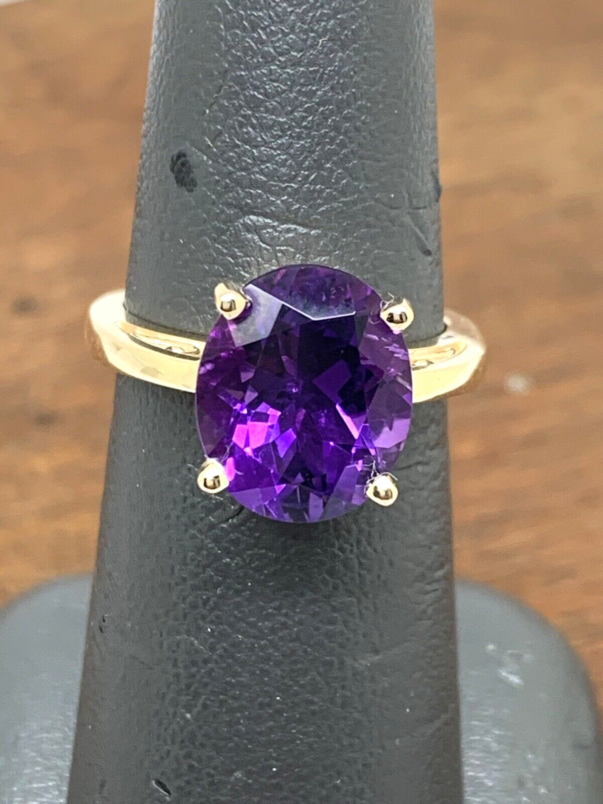 Purple Gemstone Cocktail Ring 14k Yellow Gold Women’s Estate Jewelry Size 6.25