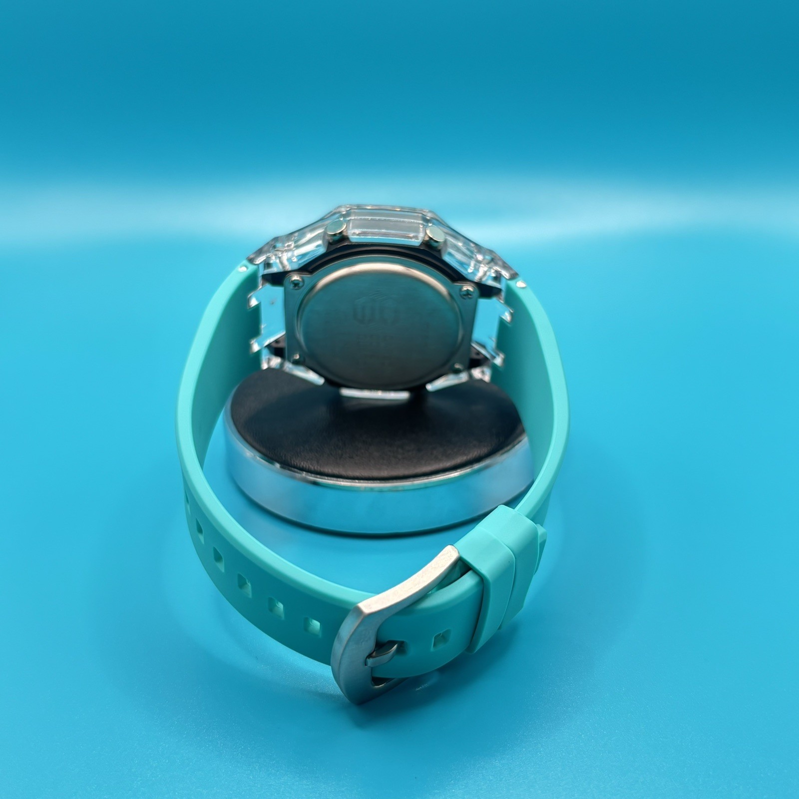 Custom GA-2100 Octagonal Watch Clear Case Sky Blue Dial Casio G-SHOCK Pool Blue