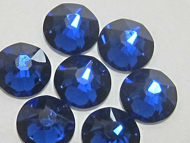 12ss DARK SDAPPHIRE FLAT BACK STAR BRIGHT Rhinestones 1gr.