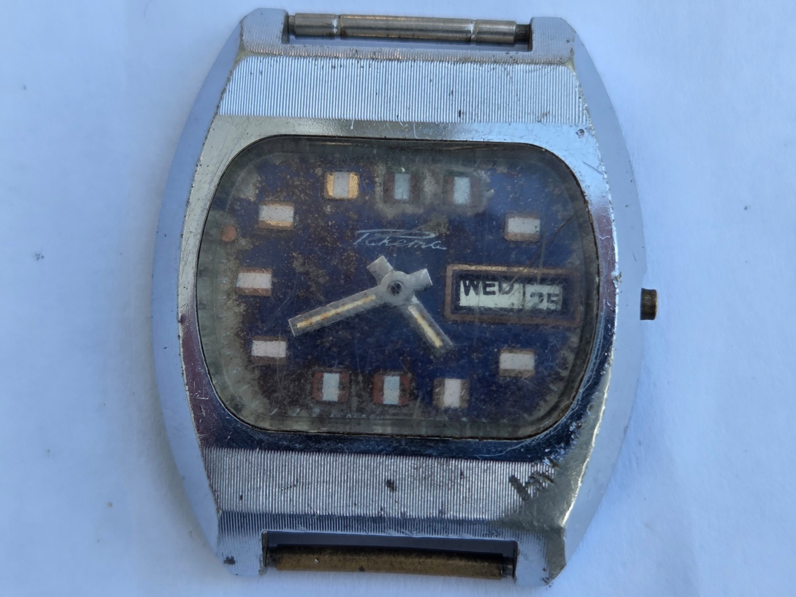 Russian Wristwatch Watch Raketa , Rocket . Made in USSR . Not working for parts.