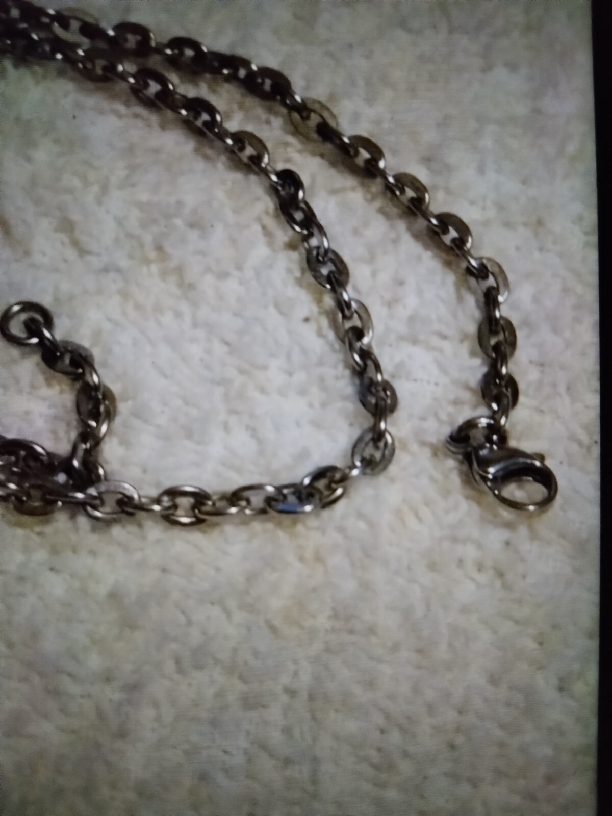 Vintage 18″ Stainless Steel Flat Cable Link Chain Stamped MA S Steel China