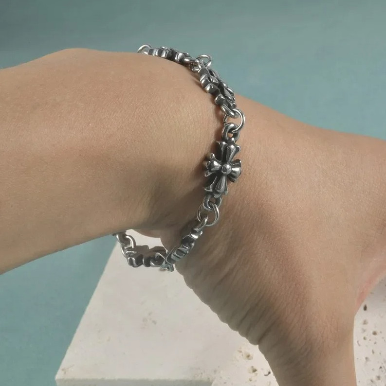 Gothic Punk Cross Chain Bracelet for Men & Women Retro Trend Jewelry