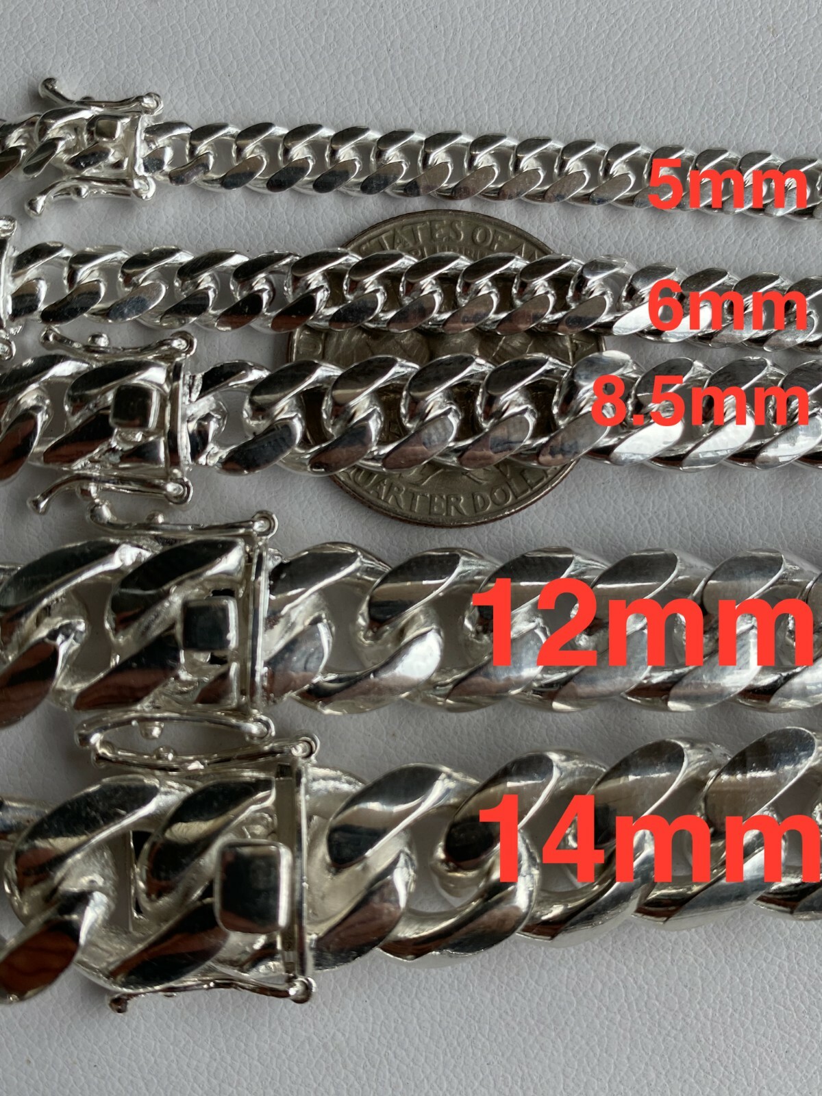 Real Solid 925 Sterling Silver Miami Cuban Chain Or Bracelet 5-14mm Box Clasp