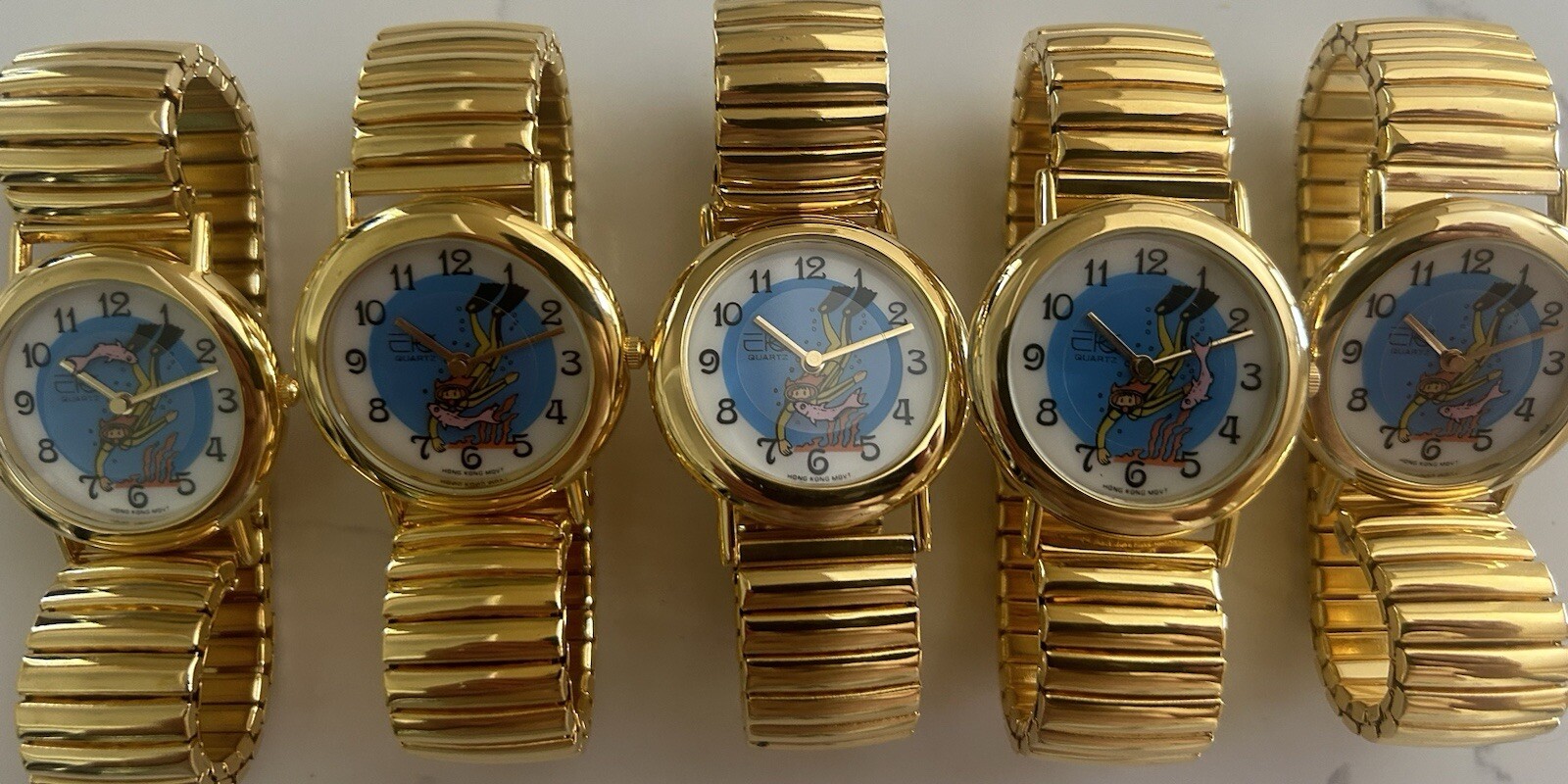 Buyer gets 5 New Stretch Band Unisex Scuba Diving Watches-USA Vendor