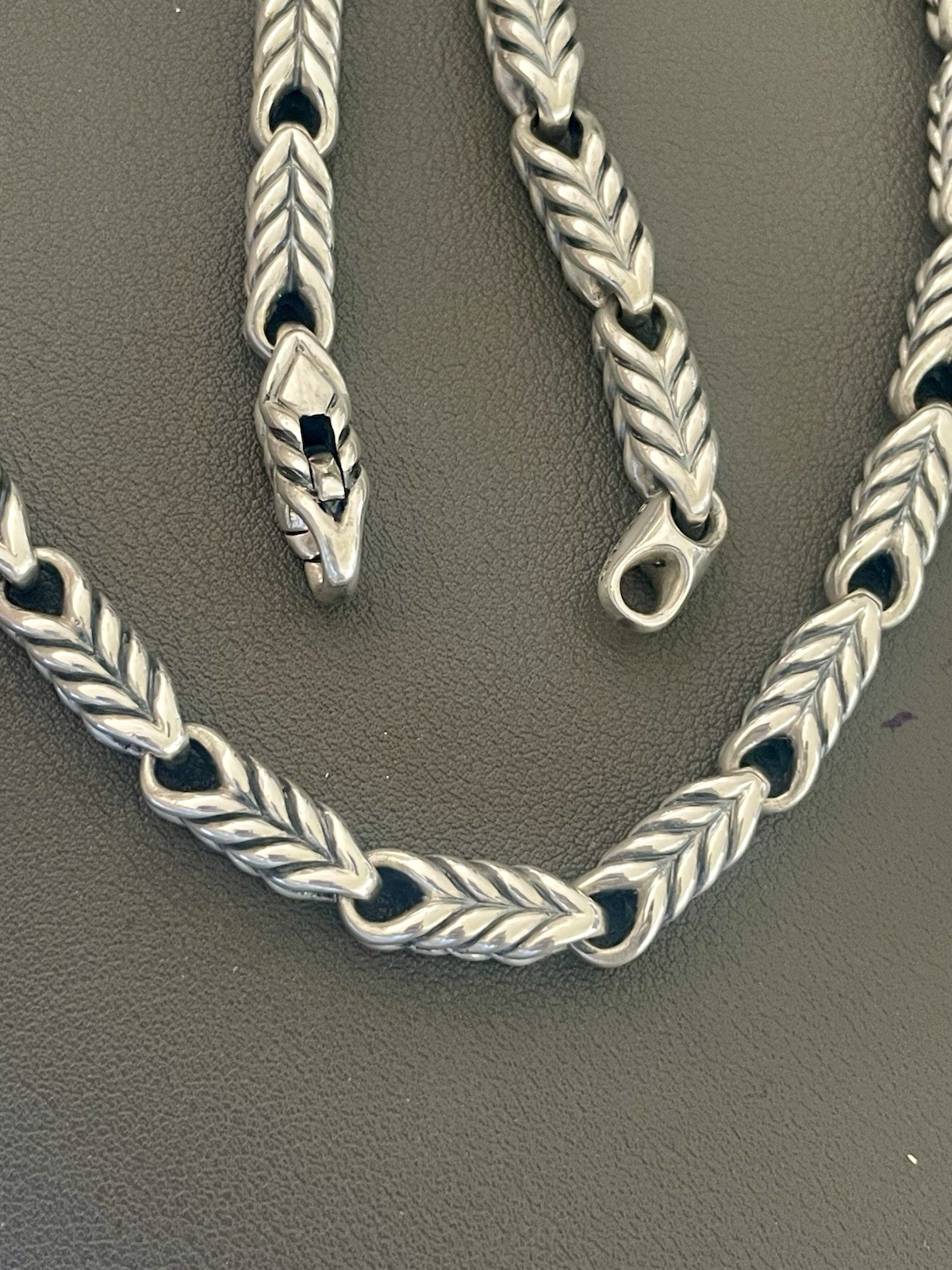 David Yurman Chevron Link Necklace. 22 Inches, 6.5mm (S417)