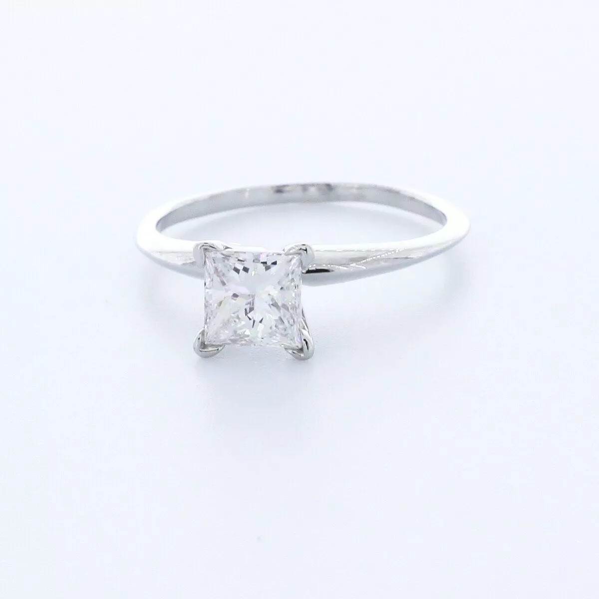 Solitaire Engagement Ring Platinum 1.07 Carat Princess Lab-Grown Diamond E VS2