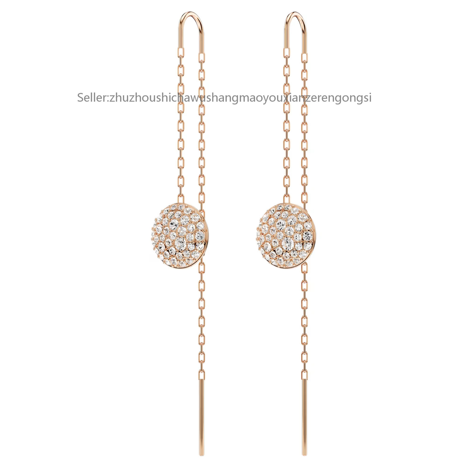 Sublima White Rose Gold Tone Plated Drop Earrings New