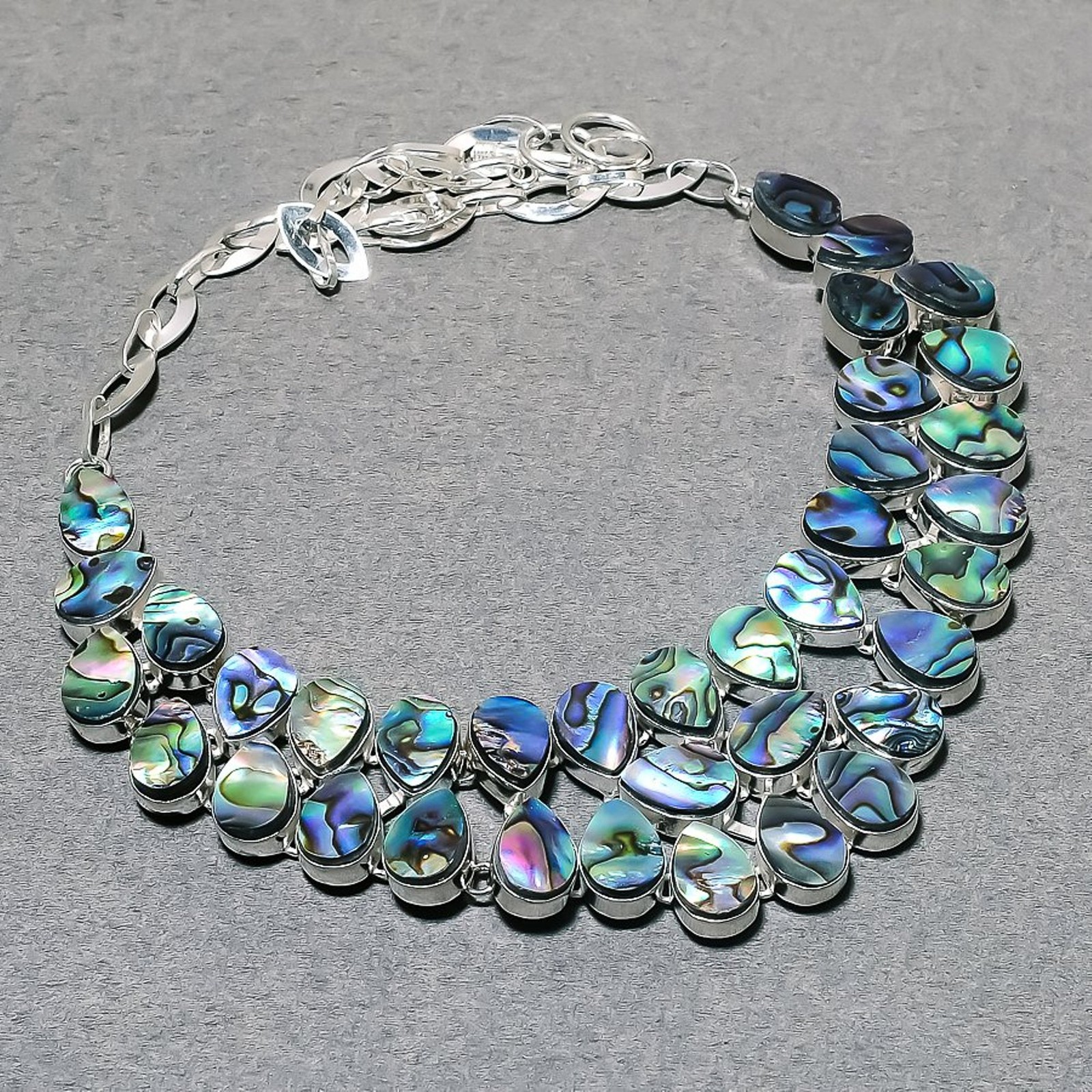 Abalone Shell Pear Shape Gemstone Handmade Fashion Ethnic Jewelry Necklace 18″