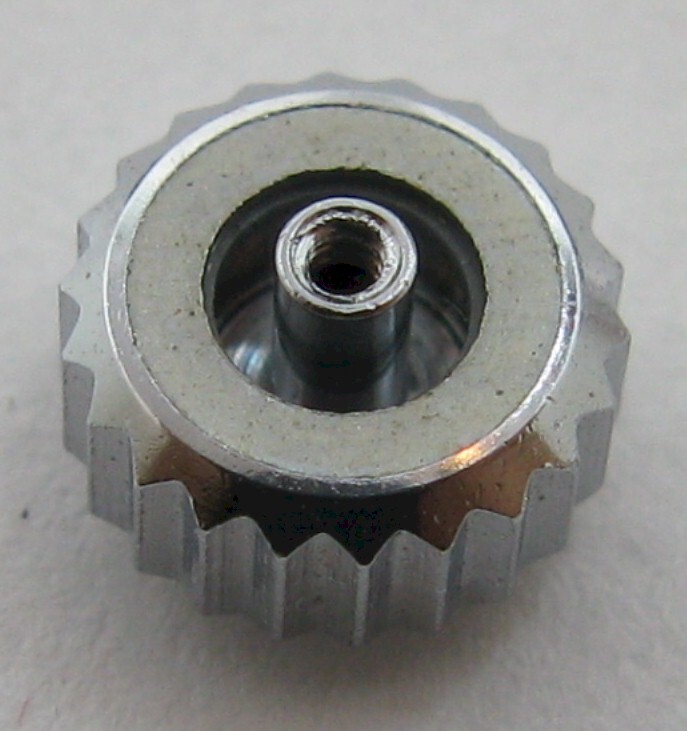 Crown for watch in nickel/chrome plated 5.4 millimeters fit stem 0.9 mm tap 10