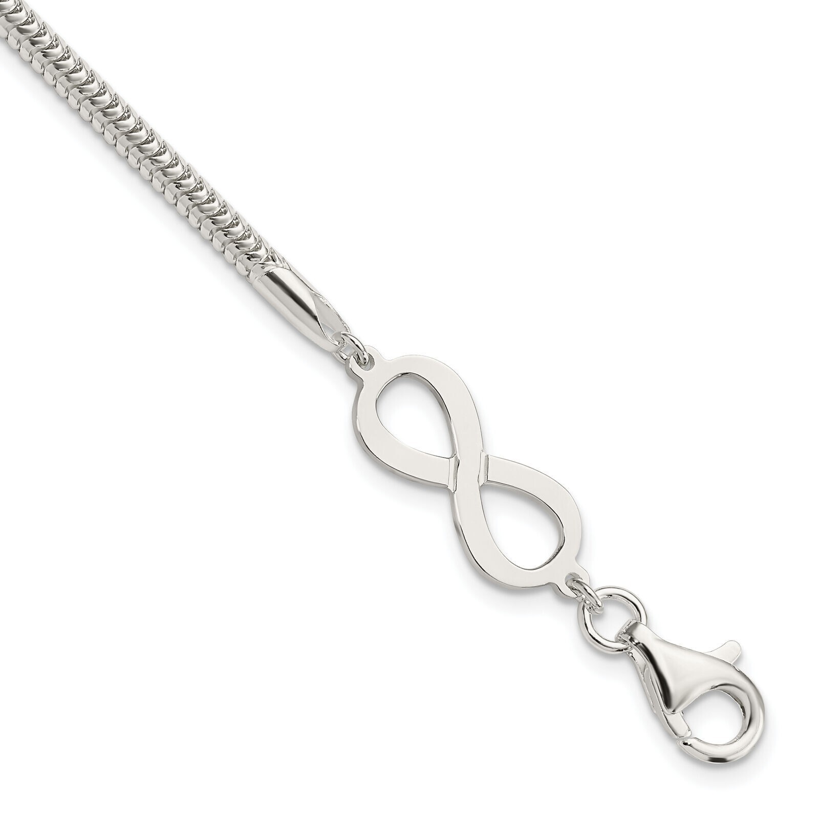 Reflection Beads Sterling Silver Infinity Symbol Bracelet