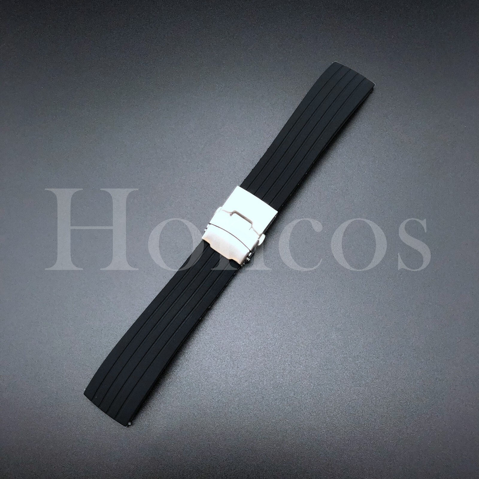 Silicone Rubber Watch Strap Band Waterproof Deployment Clasp 18mm 20mm 22mm 24mm