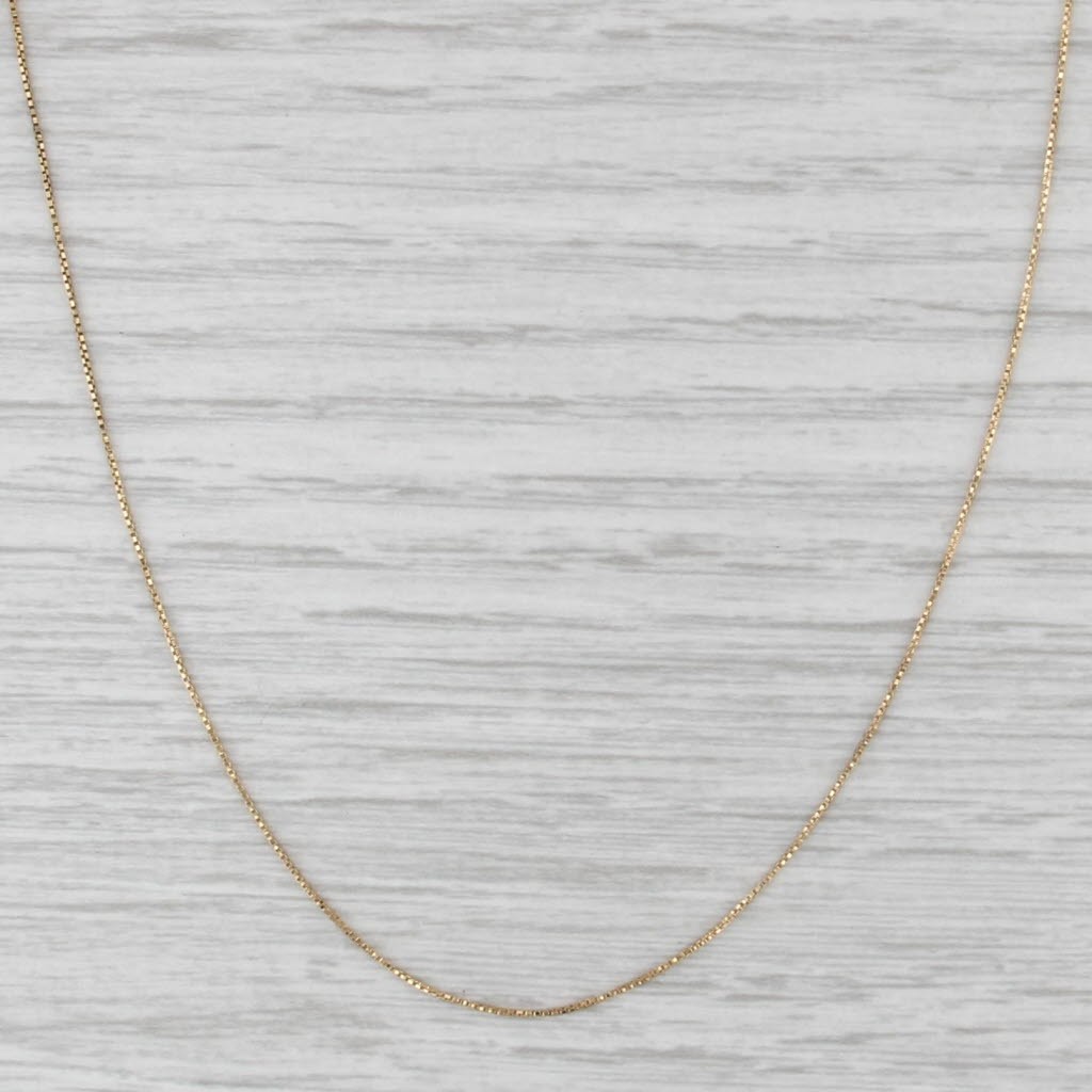 19″ 0.5mm Box Chain Necklace 14k Yellow Gold