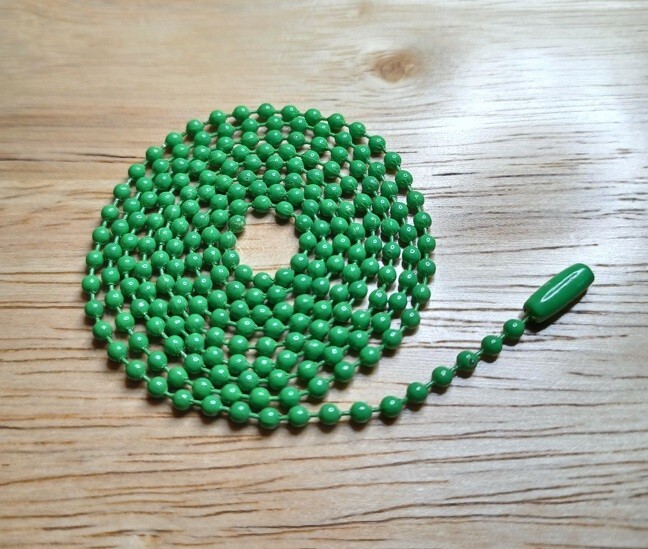 30″ Green Colored 2.4mm Ball Bead Stylish Fashionable Dog Tag Chain Necklace