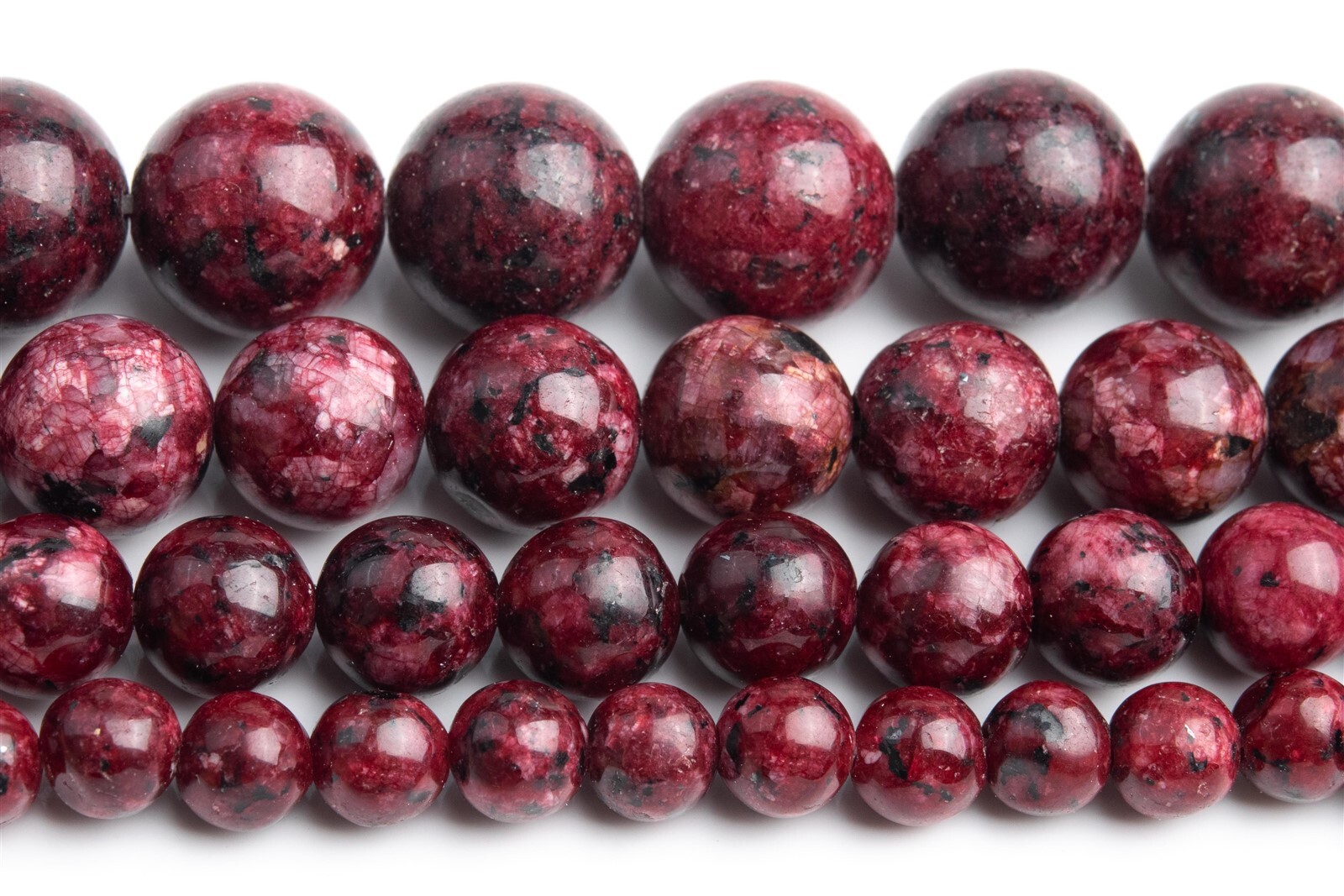 Deep Purple Red Jade Beads Grade AA Round Gemstone Loose Beads 6/8/10/12MM