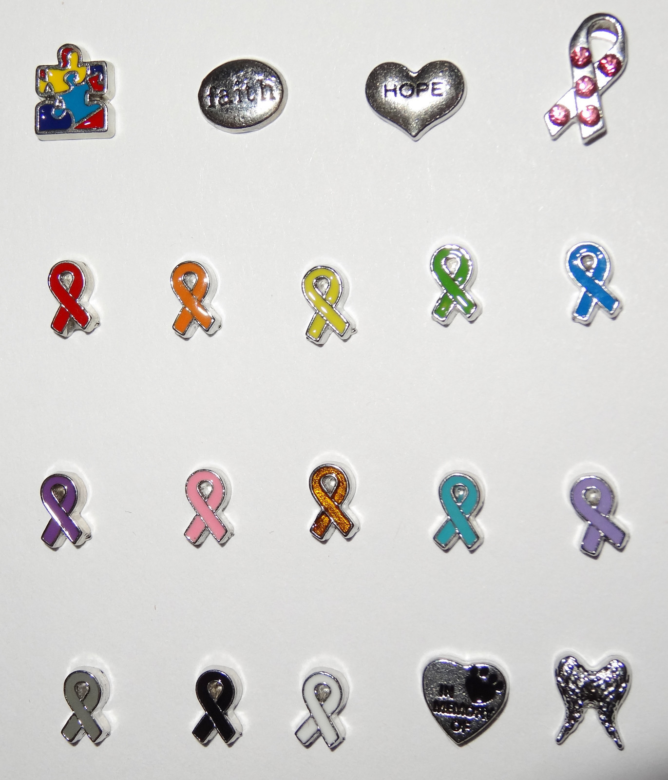 Angel Awareness Cancer Ribbon Floating Charm works in Most Charm Locket