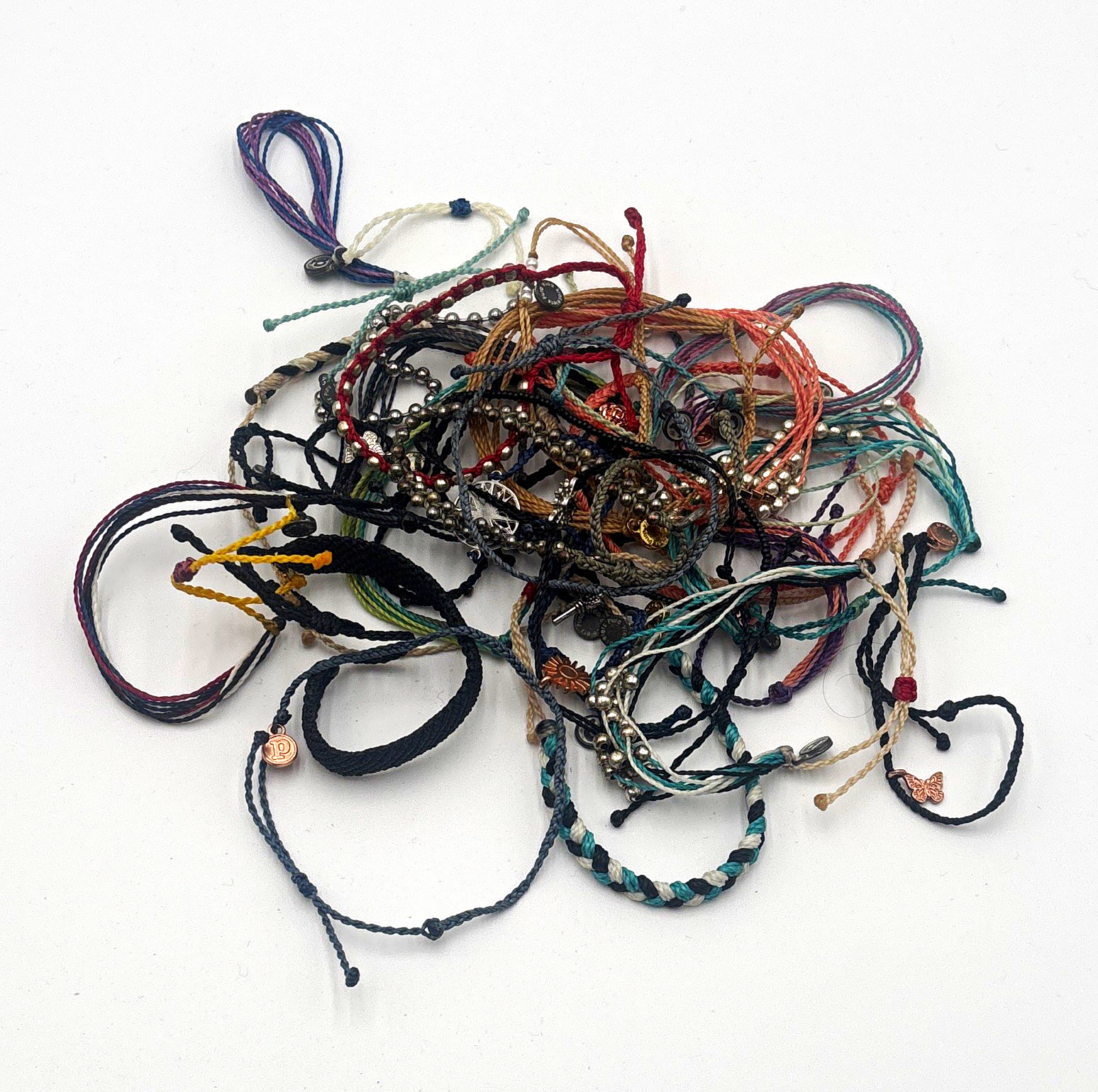 Pura Vida Mixed Lot Braided Cord Bracelets, Multicolor Unisex Adults 28 total