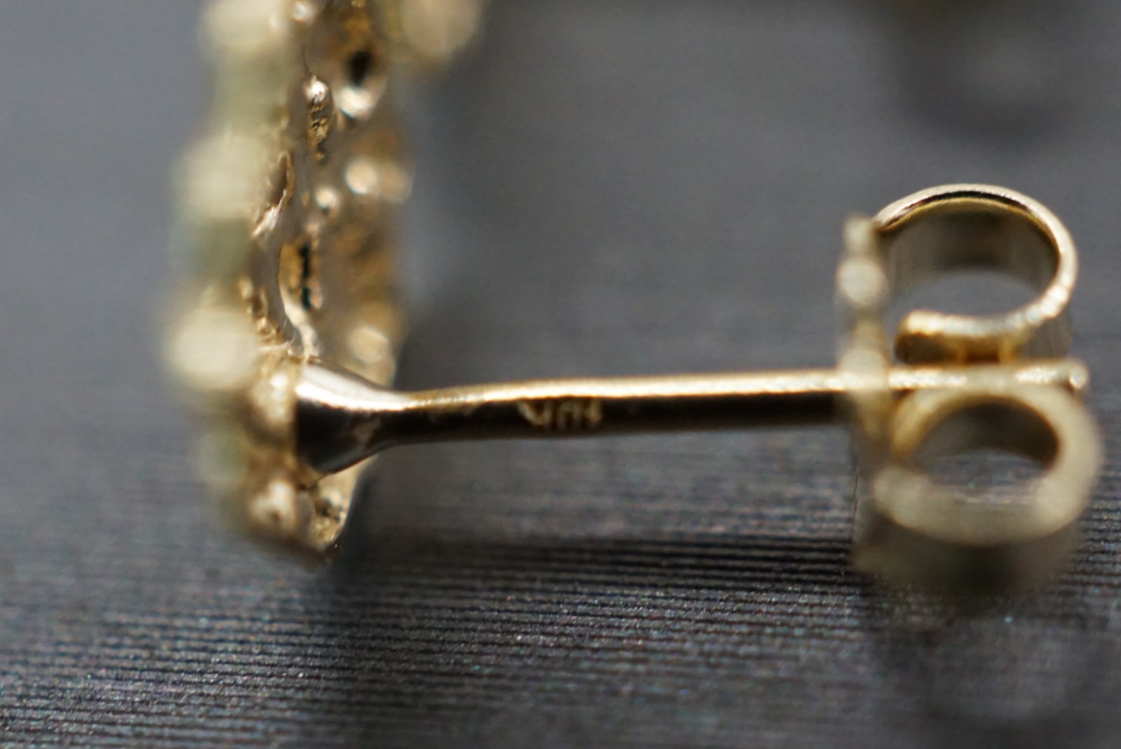 Real 10K Solid Yellow Gold 8.5MM Round Diamond Cut Nugget Stud Earrings.