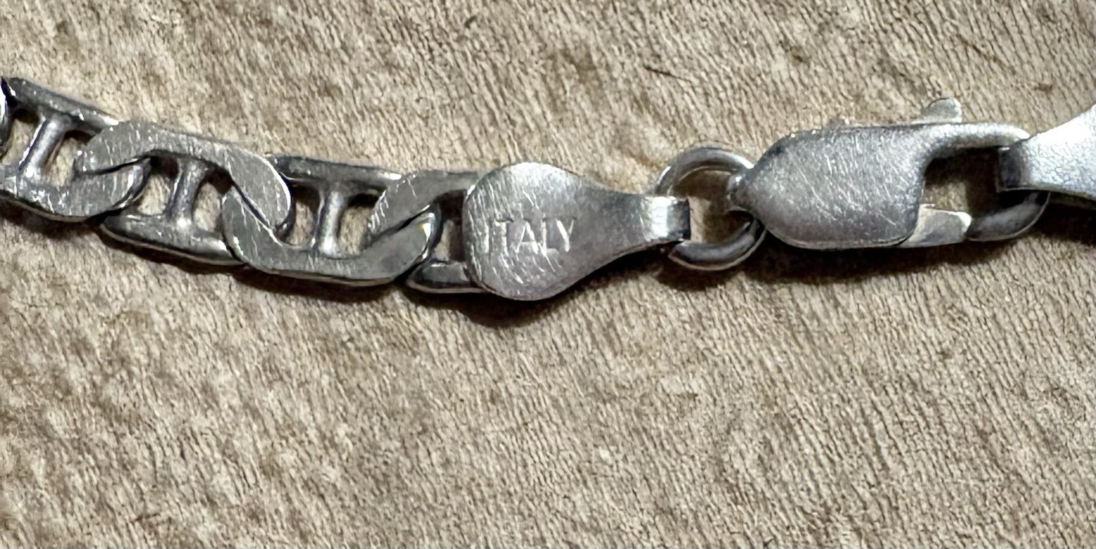 Silver 925 Italy Flat Anchor Link Mariner Men’s Bracelet 8-1/4″ long 10 grams