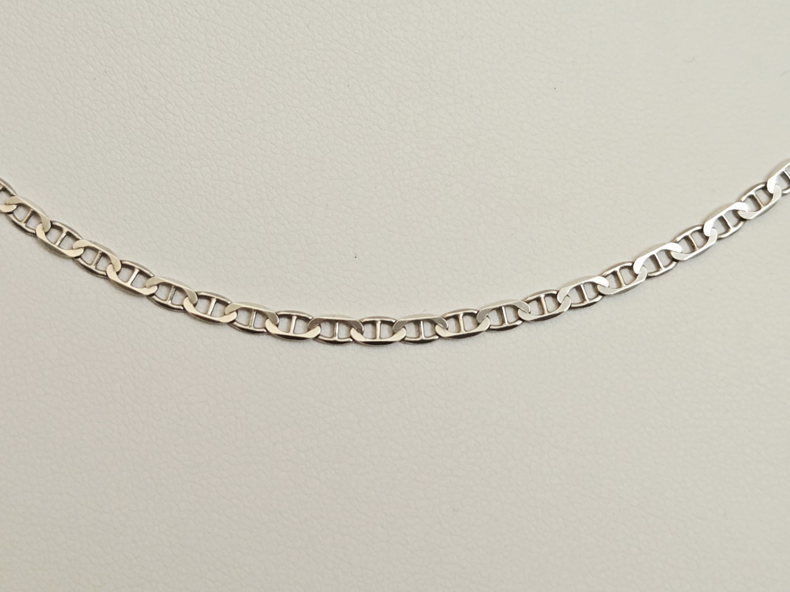 Italy Sterling Silver 18 1/2″ Mariner Link Design Necklace Chain – 1/8″ Wide
