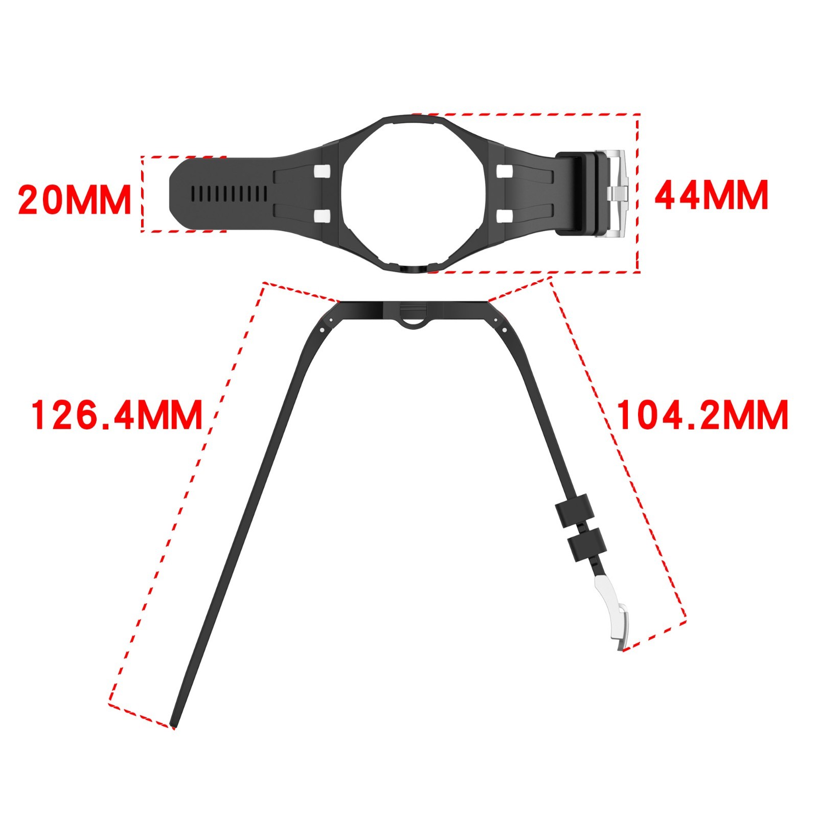 Case Adapter Silicone Strap Compatible w AP x Swatch Royal Pop Watch 3 Crown