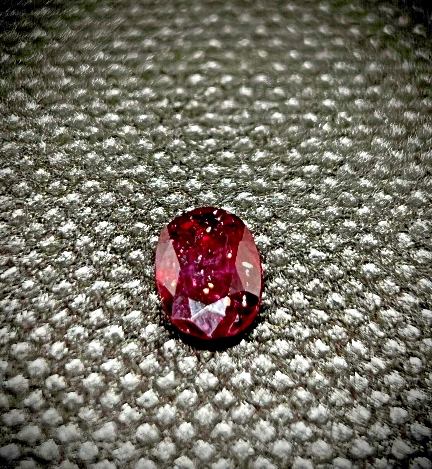 1.38 Cts Oval Red Natural Ruby Very Rare Heavily Included Untreated @ Madagascar