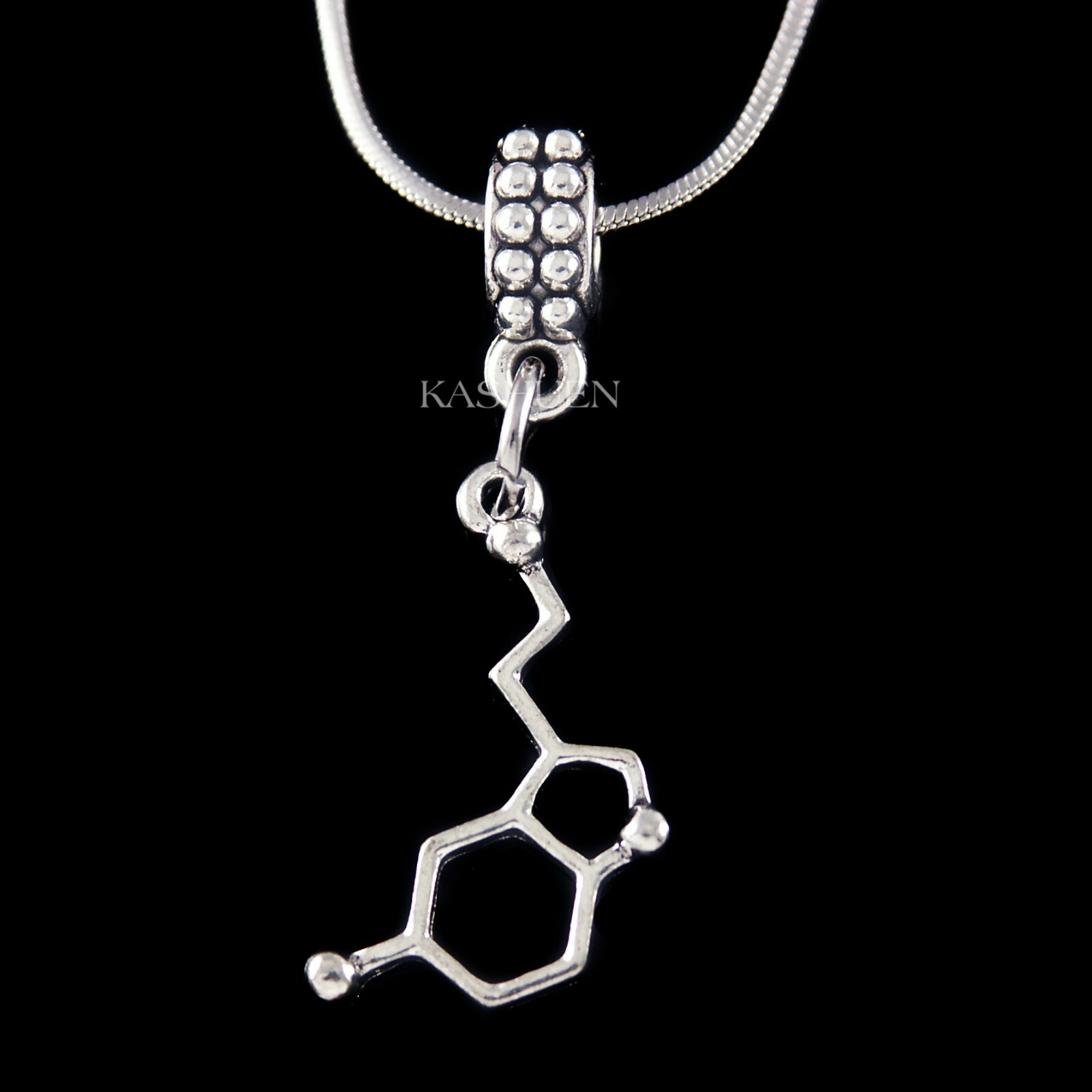 Dopamine Neurotransmitter Chemistry Science Charm Necklace Neurologist Gifts New
