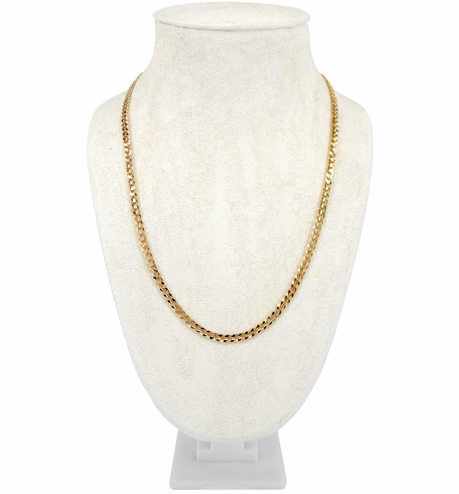 Men’s Concave Cuban link Chain 4mm 20″ 22″ 24″ 26″ inch Necklace 14k Gold Plated