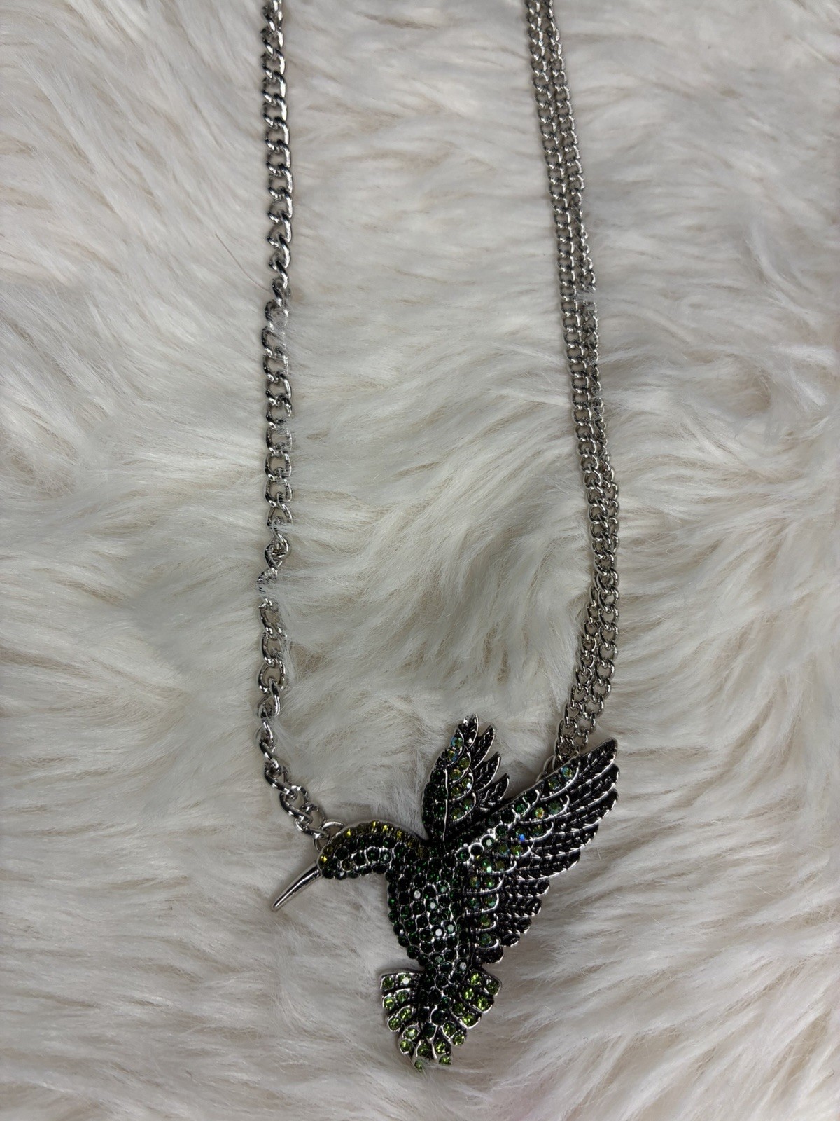 Paparazzi Silver Tone Cable Chain Beaded Necklace w/ Black Animal Charm, Adj