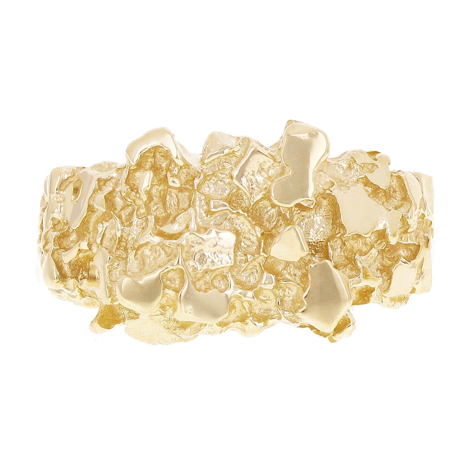 14k Yellow Gold Solid Nugget Ring Size 7 – 12mm 5.3 grams