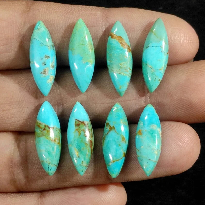 [WHOLESALE] BLUE MOHAVE TURQUOISE CABOCHON MARQUISE SHAPE LOOSE GEMSTONE