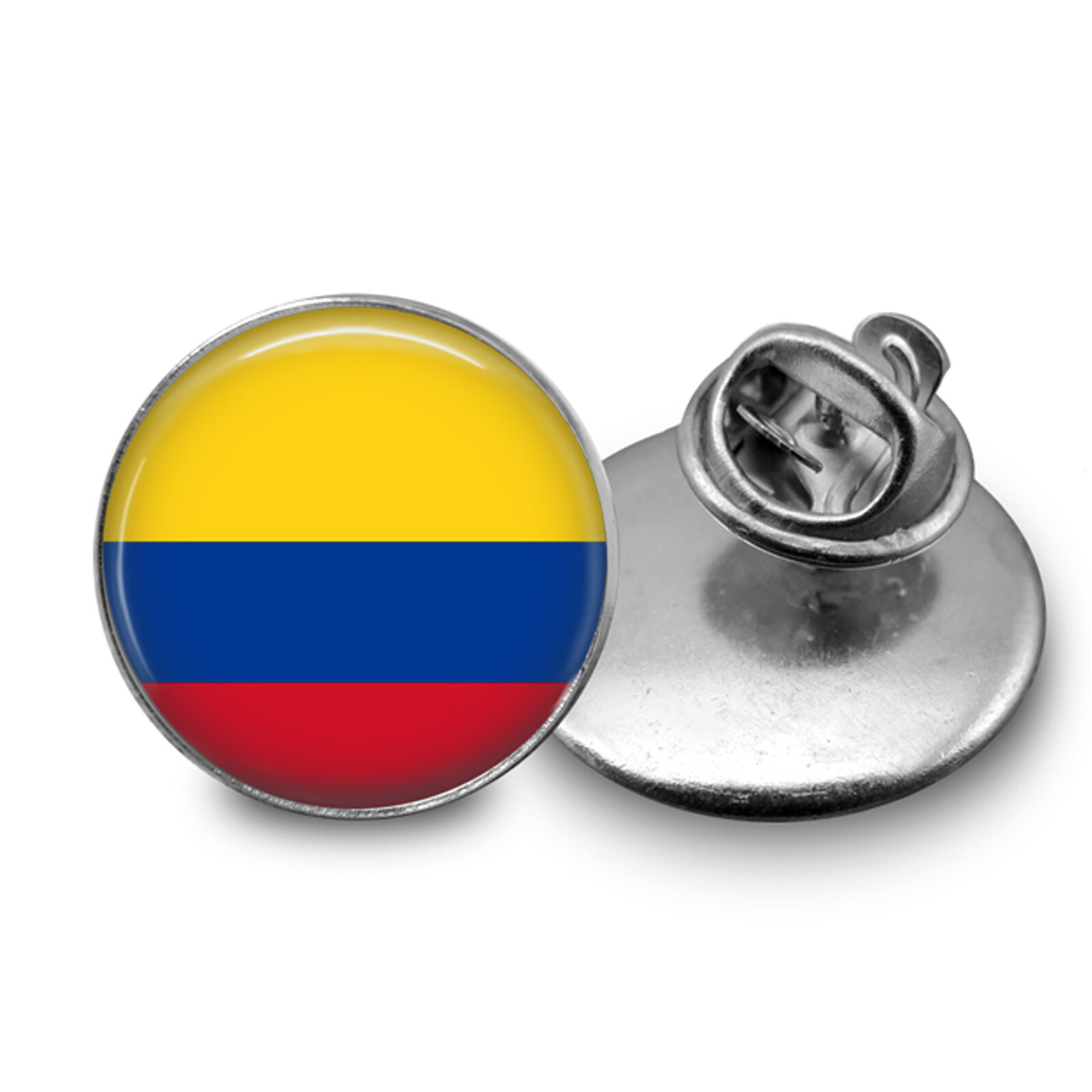 Colombian Colombia Flag Glass Top Lapel Pin Tie Tack Hat Pin Brooch Handmade